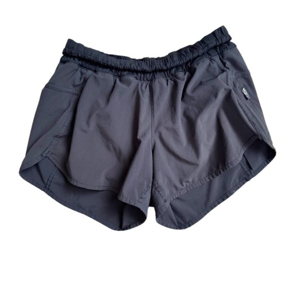 Lululemon Black Athletic Running Short Elastic Waistband Zipper Pocket Size 6
